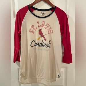 Vintage style Cardinal Baseball 3/4 length sleeves